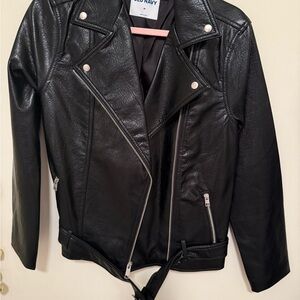 Old Navy Women's Black Leather Jacket